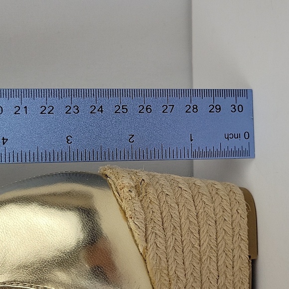 Calvin Klein Callista Espadrille Wedge Sandals Gold Suze 7.5
